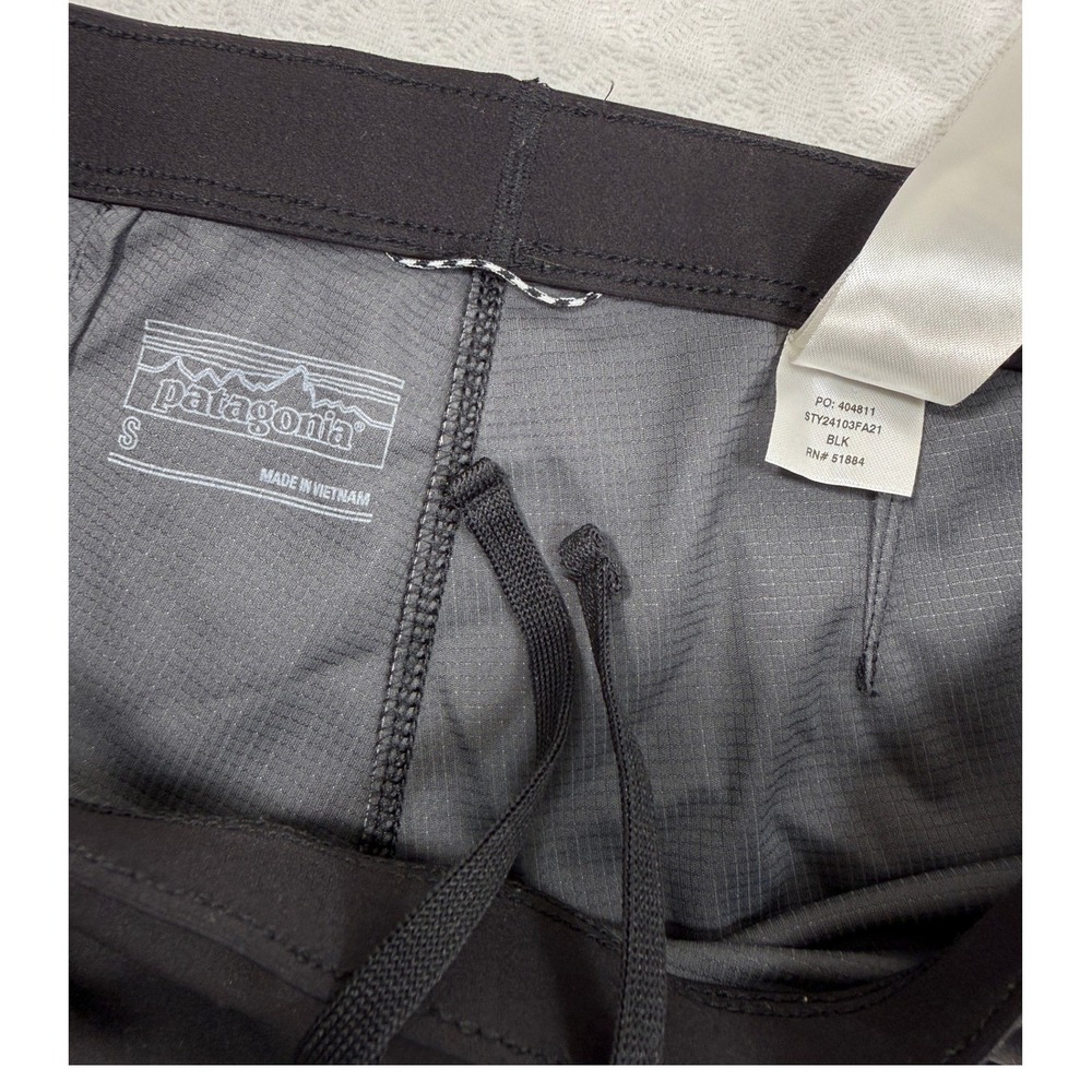 Patagonia Wind Shield Pants Mens S STY24103FA21 Black Drawstring Performance EUC - Picture 2 of 8